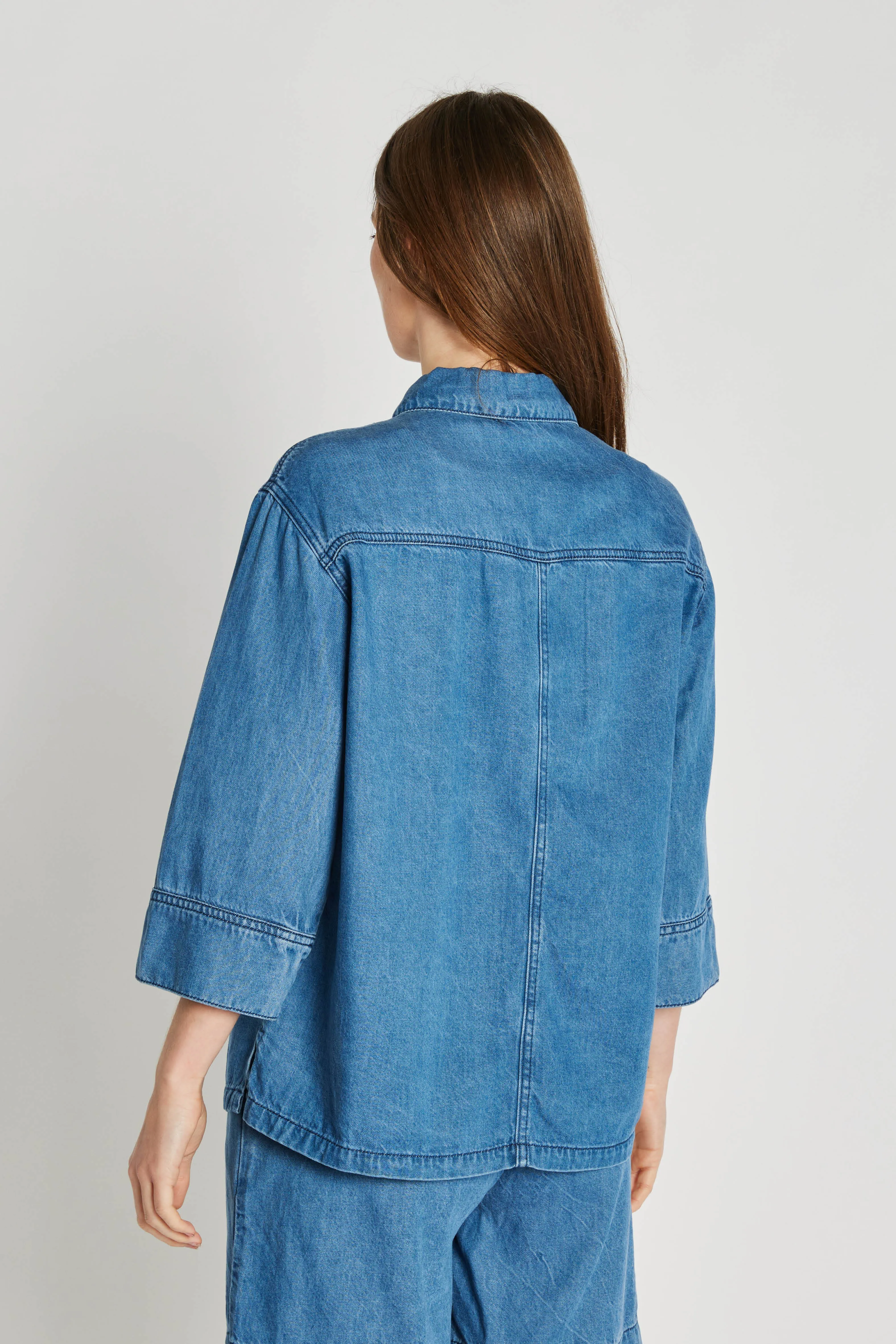 4124PBOKao bluse - Blue denim