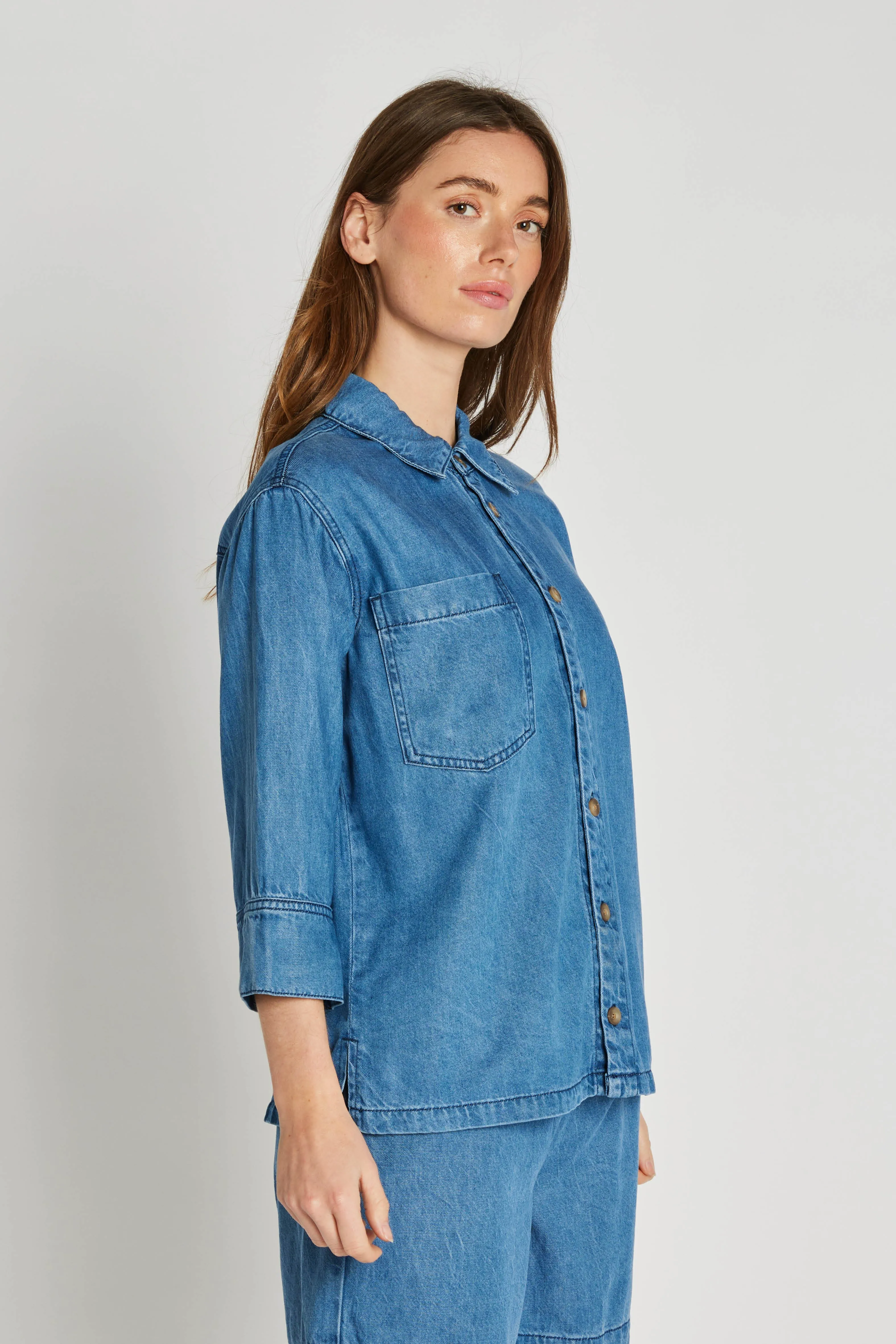 4124PBOKao bluse - Blue denim