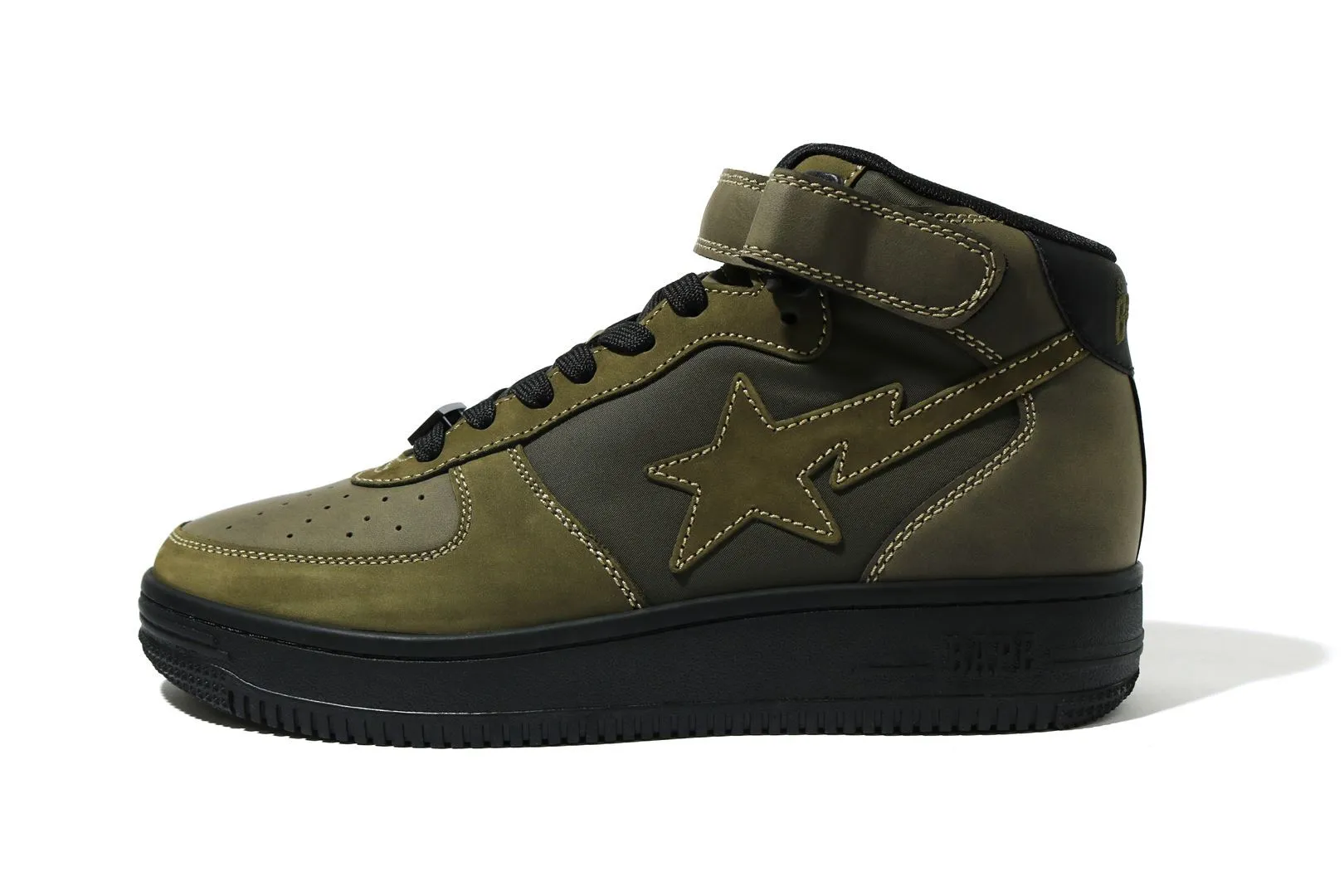 [8~10] DS! BAPE STA MILITARY MID Leather / Suede Olive