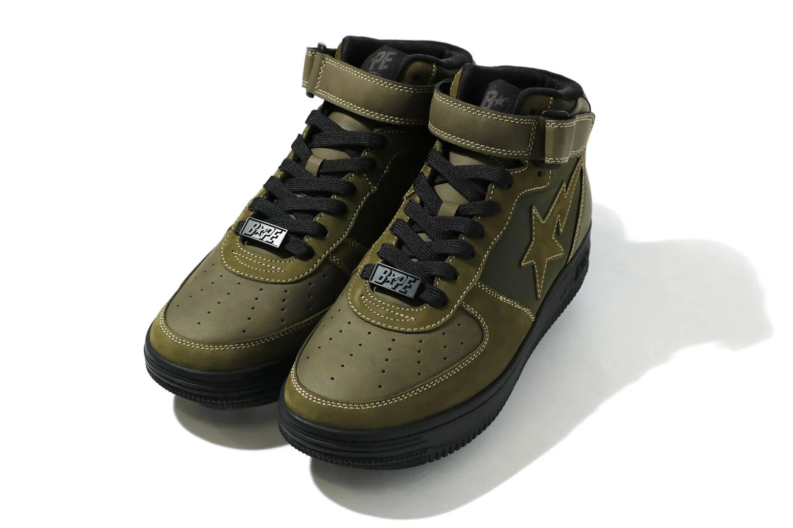 [8~10] DS! BAPE STA MILITARY MID Leather / Suede Olive