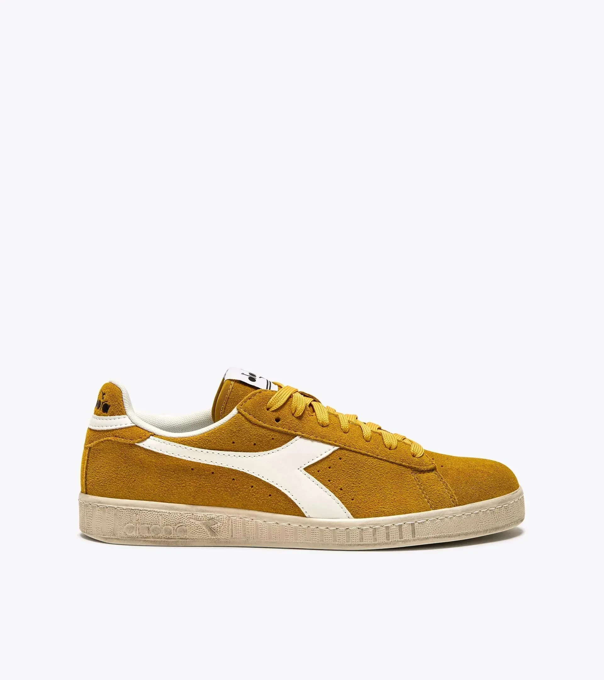 Diadora Game L Low Waxed Suede In Yellow Ochre