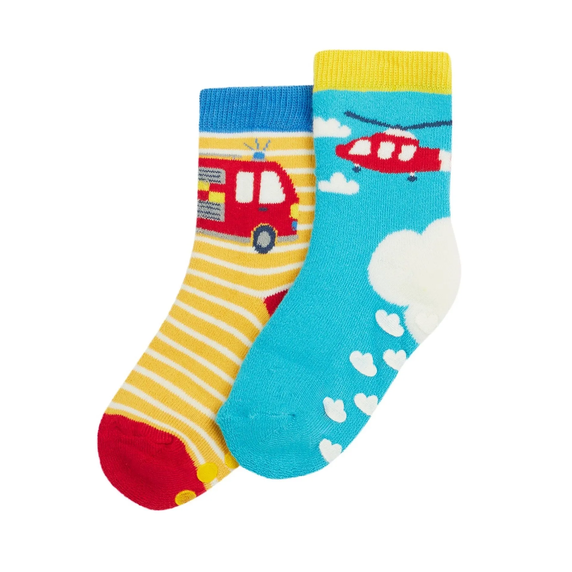 Frugi 2 Pack Grippy Socks Helicopter 500114S5hemu