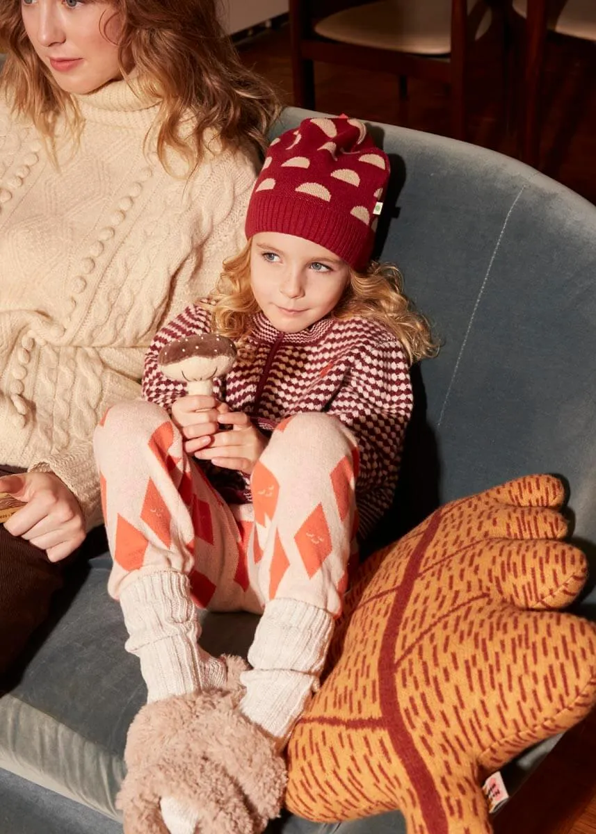 Homey - Berry Mix Chunky Checker Cardigan