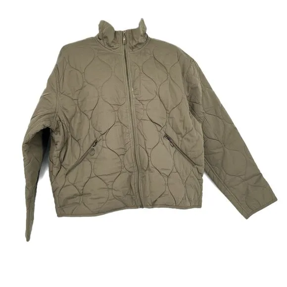 Lucky Brand Quilted Jacket in Green Size Large