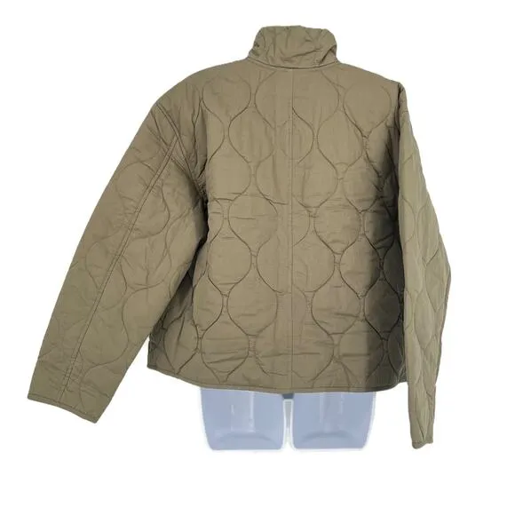 Lucky Brand Quilted Jacket in Green Size Large
