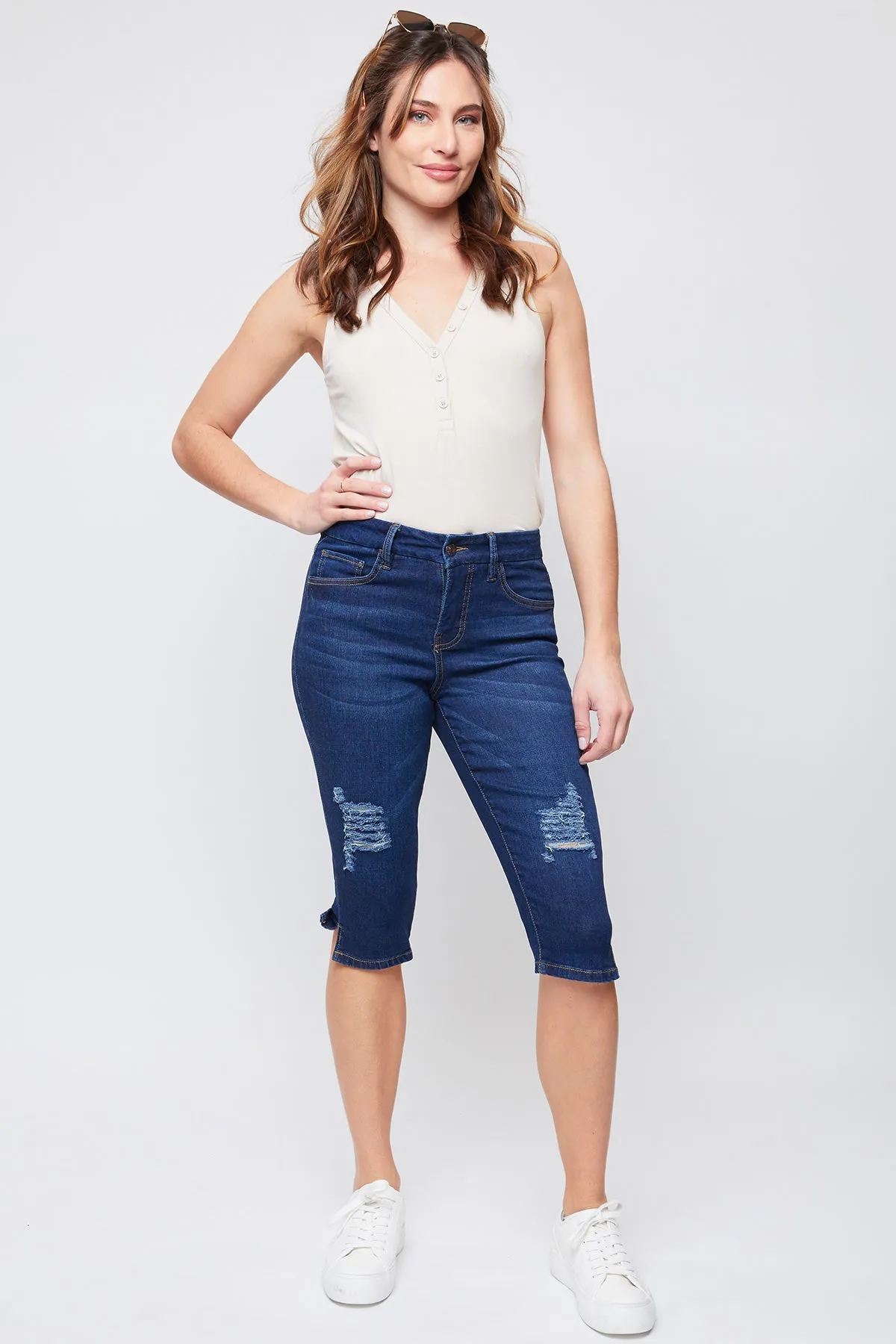 Missy Petite Curvy 1 Button Side Slit Hem Capri Pack Of 12
