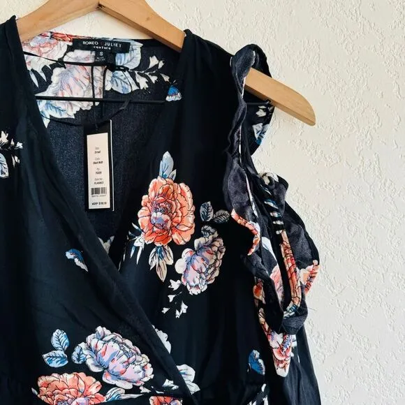 NWT | Romeo   Juliet | floral cold shoulder dress | S