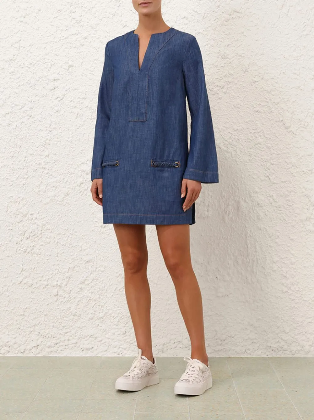 Railway Blue Wylie Denim Tunic Dress