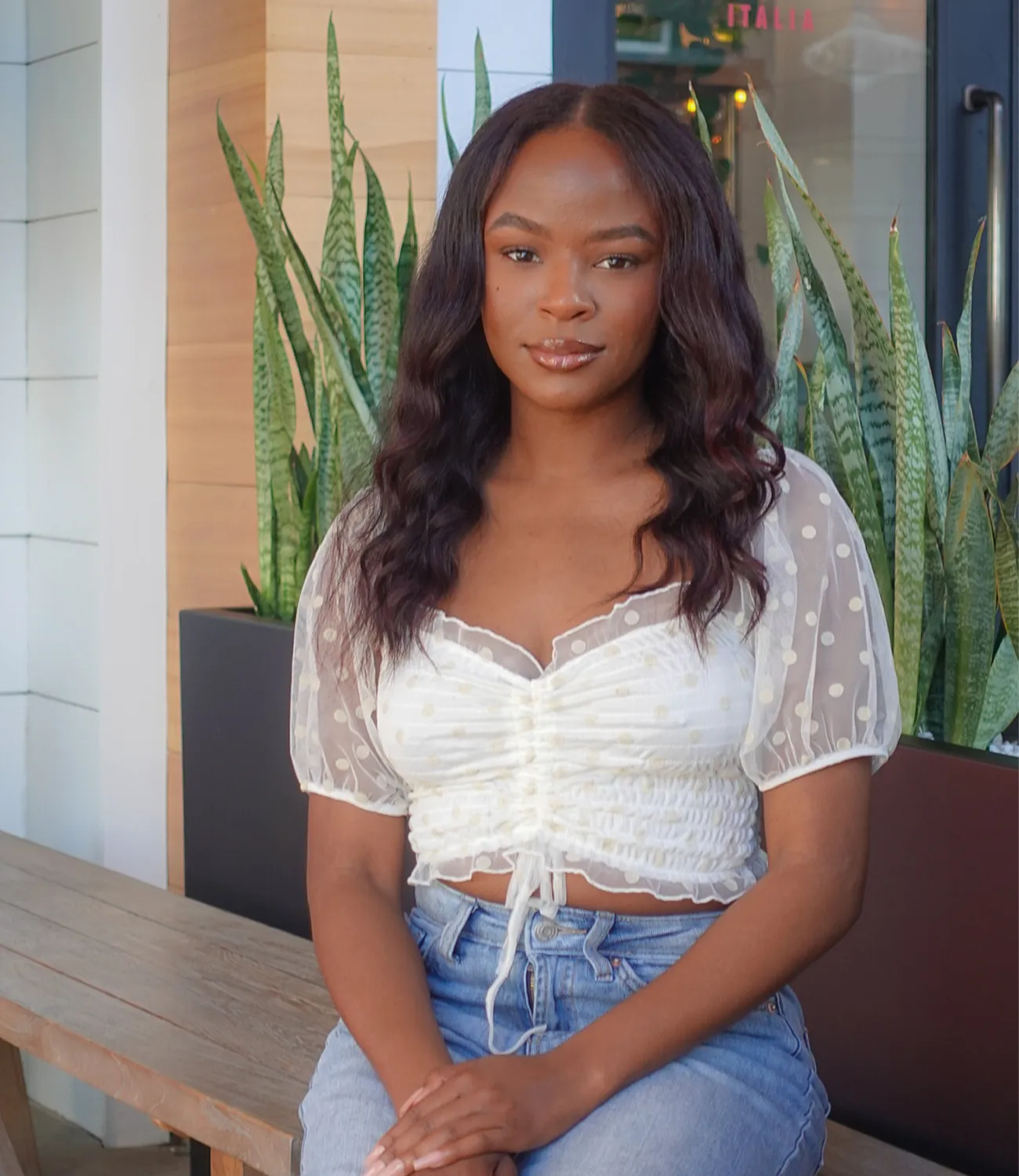 Rhythm Of Love Mesh Top(Creme)