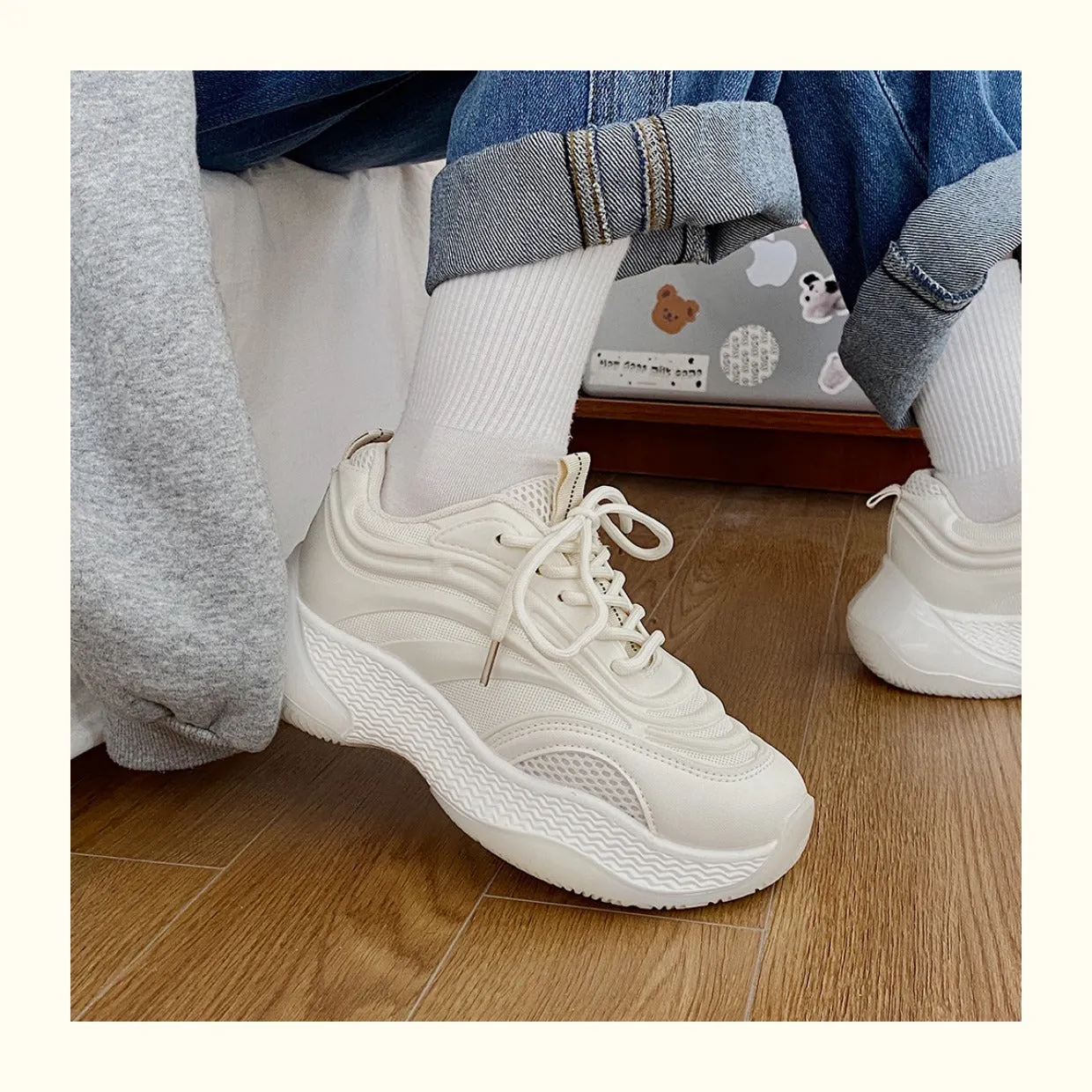 Steeve Flat Contrast Color Air Sneakers