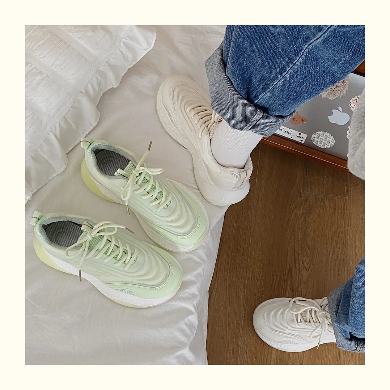 Steeve Flat Contrast Color Air Sneakers