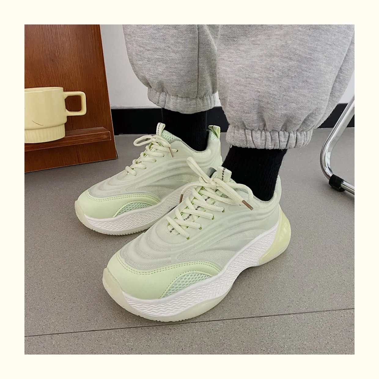 Steeve Flat Contrast Color Air Sneakers