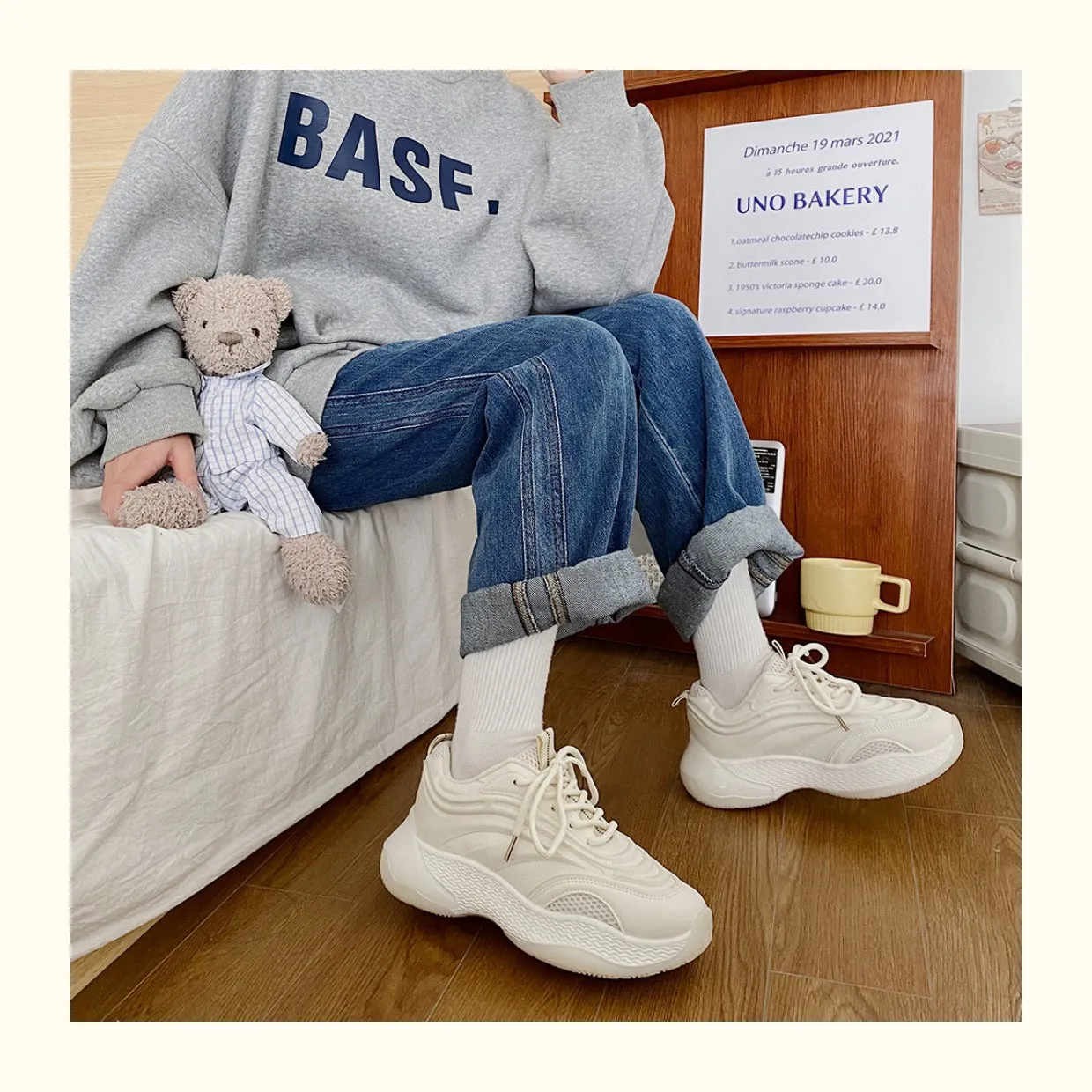 Steeve Flat Contrast Color Air Sneakers