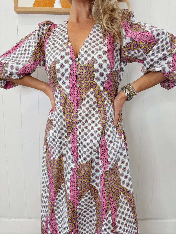 TUESDAY MONACO DRESS PATCHWORK
